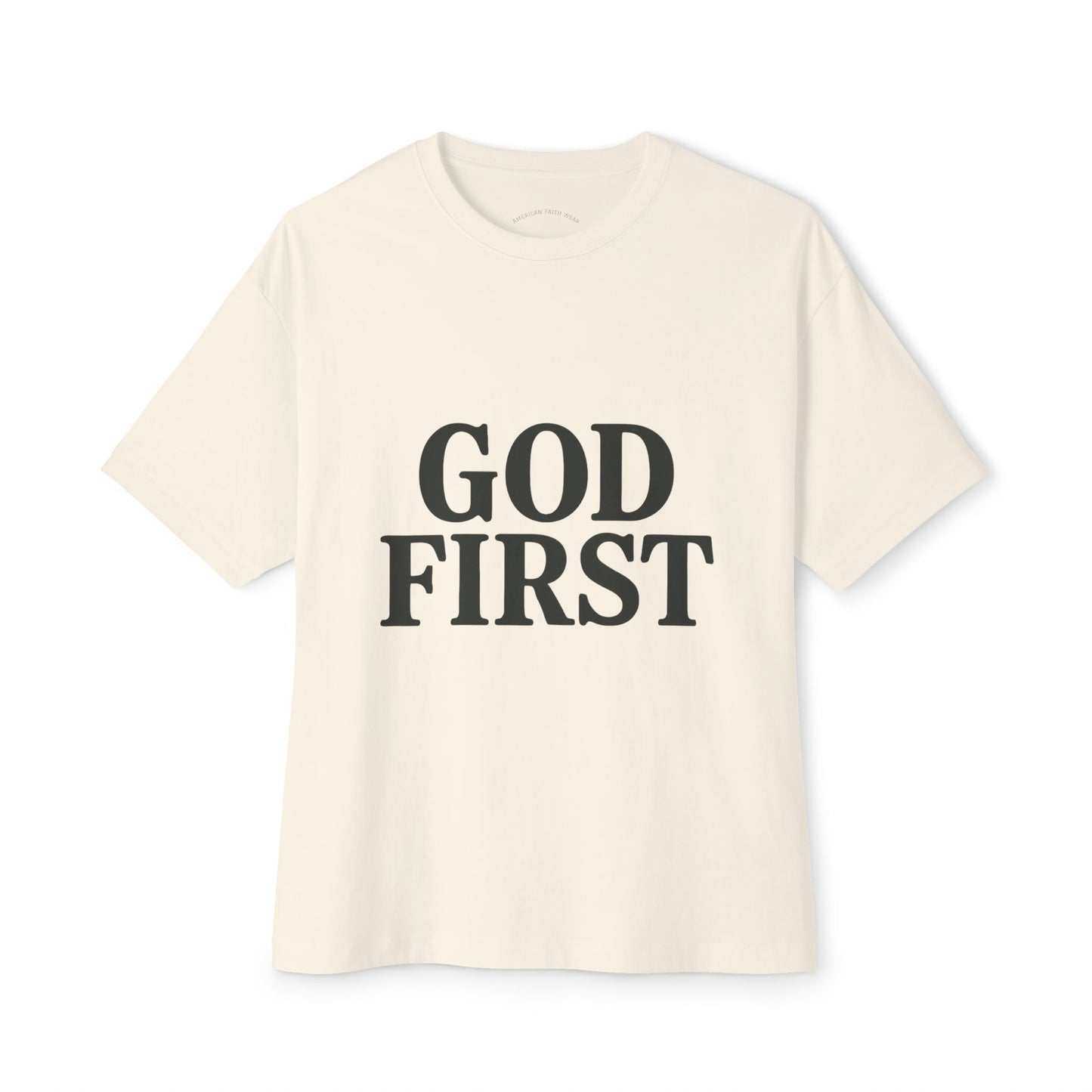 God First Christian Oversized T-Shirt | American Faith Wear | Faith-Based Apparel