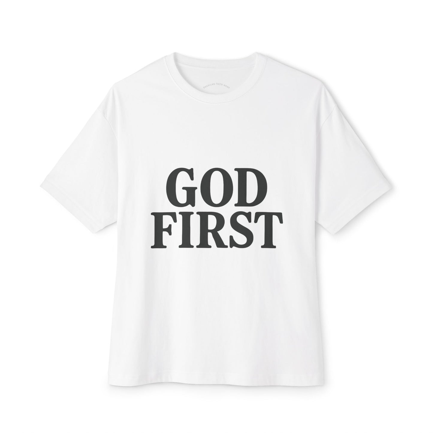 God First Christian Oversized T-Shirt | American Faith Wear | Faith-Based Apparel