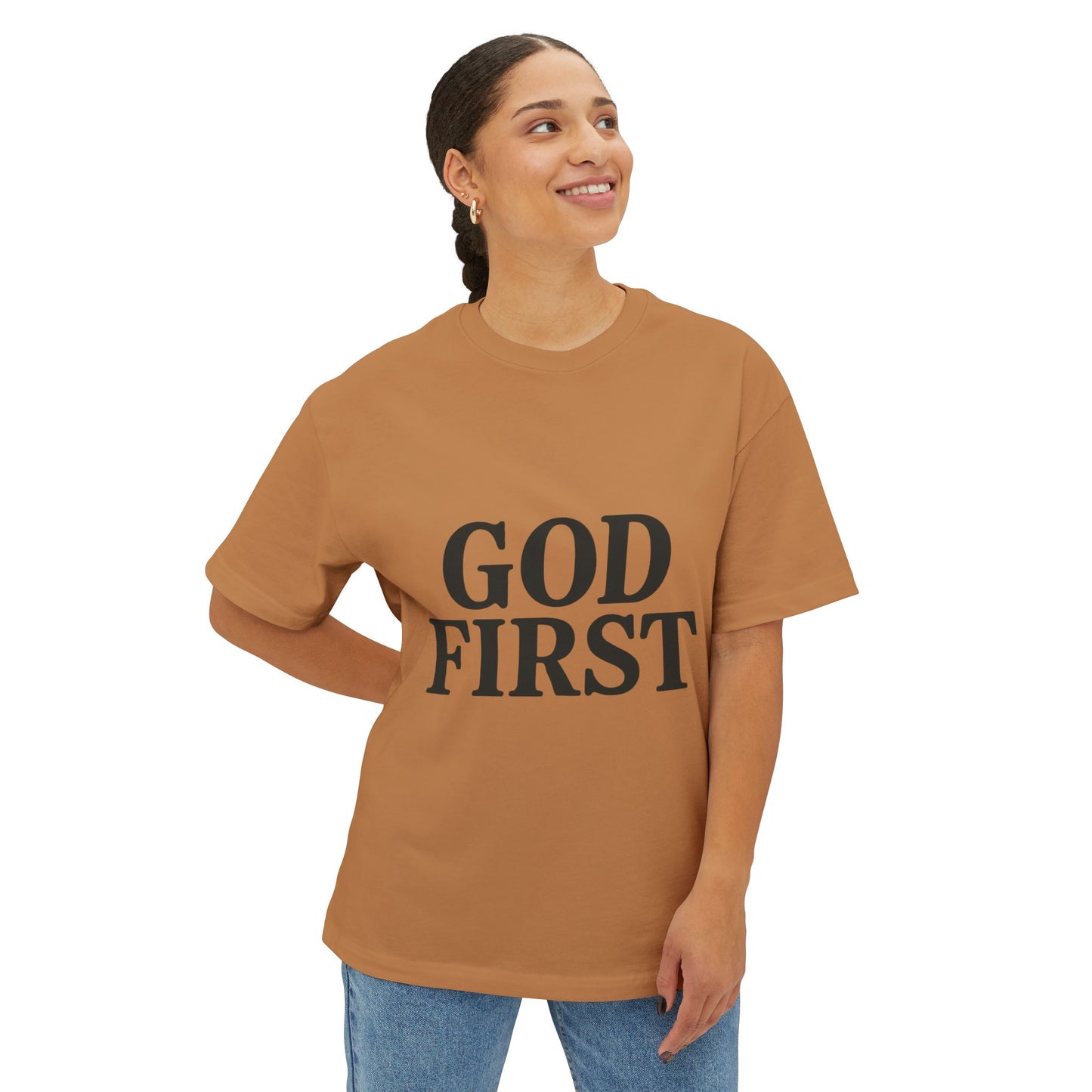 God First Christian Oversized T-Shirt | American Faith Wear | Faith-Based Apparel
