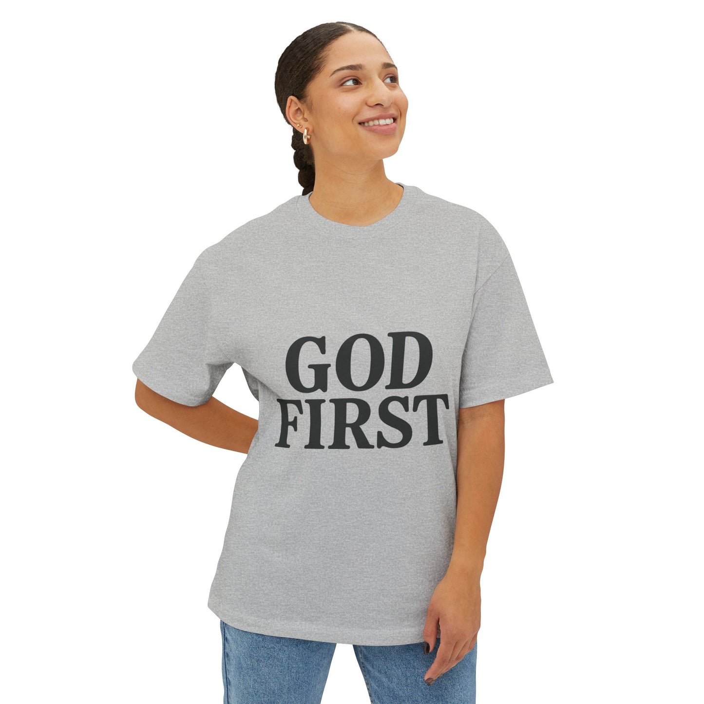 God First Christian Oversized T-Shirt | American Faith Wear | Faith-Based Apparel