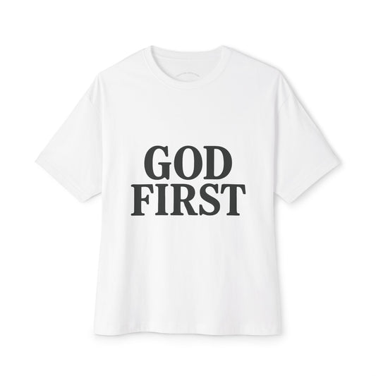 God First Christian Oversized T-Shirt | American Faith Wear | Faith-Based Apparel